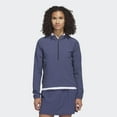 thumbnail image 3 of adidas Women's Standard Searsucker Quarter Zip Hoodie, Collegiate Navy, X-Small, 3 of 9