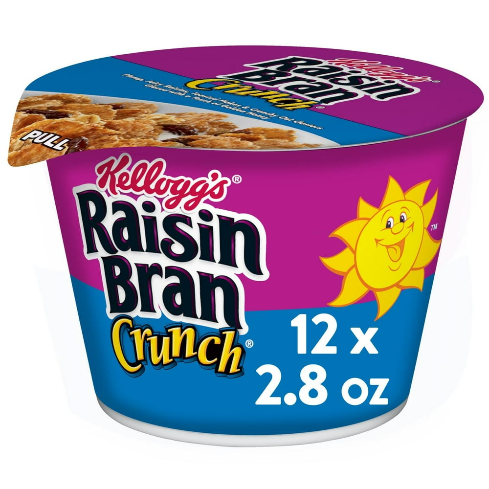 Kellogg's Raisin Bran Crunch Breakfast Cereal in a Cup, Original, Bulk