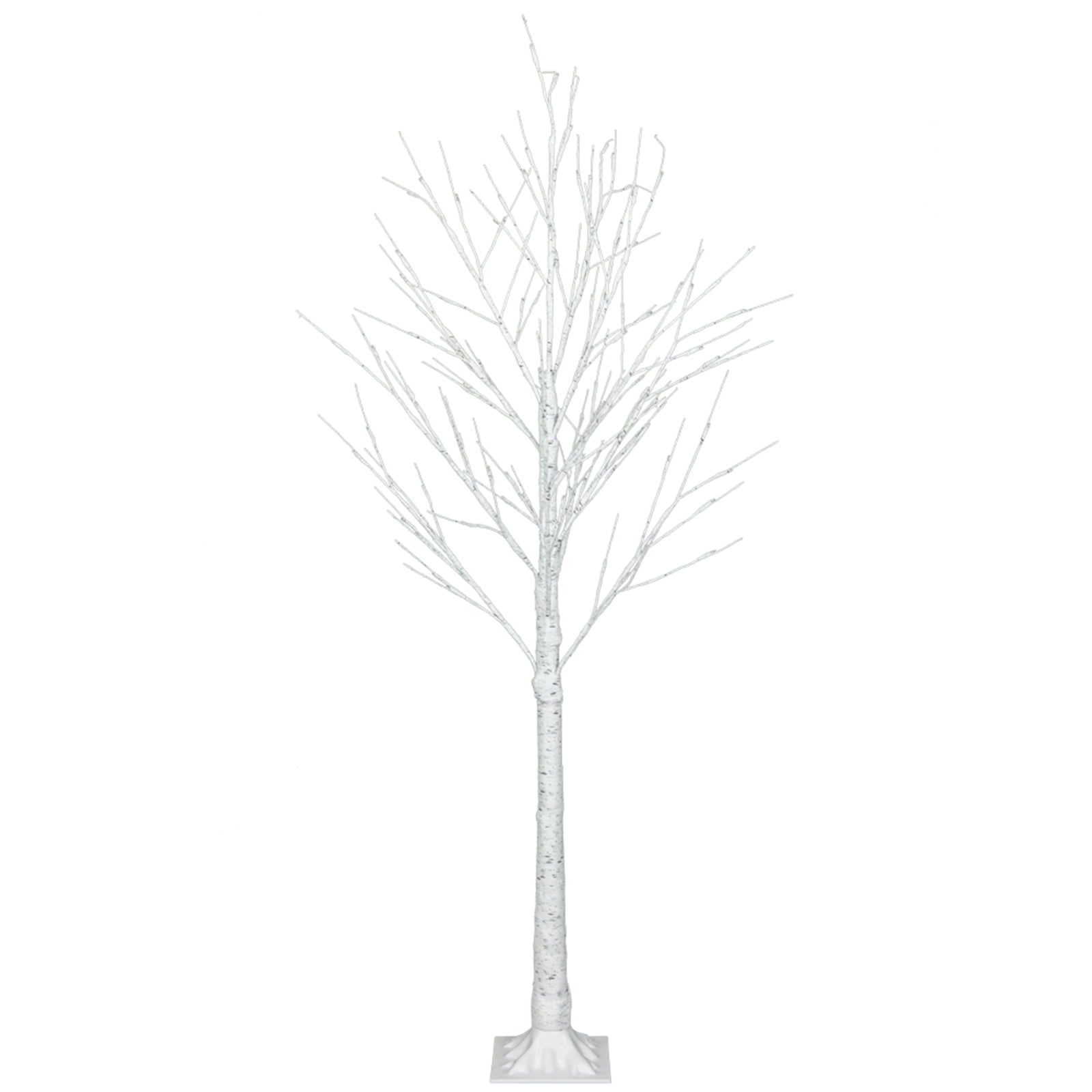 Kepooman 4 Feet Lighted Birch Tree with 48 LED Lights, Warm White LED Artificial Christmas Tree for Home Office Party Decor, White Kepooman 4 Feet Lighted Birch Tree with 48 LED Lights, Warm White LED Artificial Christmas Tree for Home Office Party Decor, White