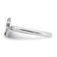 thumbnail image 3 of Sterling Silver Stackable Expressions Rhodium Garnet Cross Ring Size 9, 3 of 3