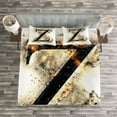 thumbnail image 3 of Ambesonne Letter Z Quilted Bedspread Set 3 Pcs, Capital Z Character, King Size, Orange Black Tan, 3 of 3