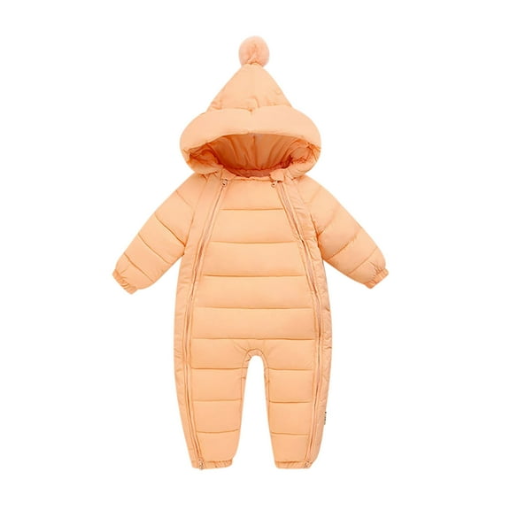 Girls Long Sleeve Winter Hooded Thicken Windproof Warm Jumpsuit Outwear Cozy Playwear