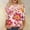 Pink, variant on SOOMLON Womens 3/4 Sleeve Shirts Plus Size Tunic Cotton Tops Dressy Casual Round Neck Shirts Cute Flowers Graphic T Shirts 2025 Trendy Spring Summer Ladies Tops Loose Fit Outfits Pullover Blue XL
