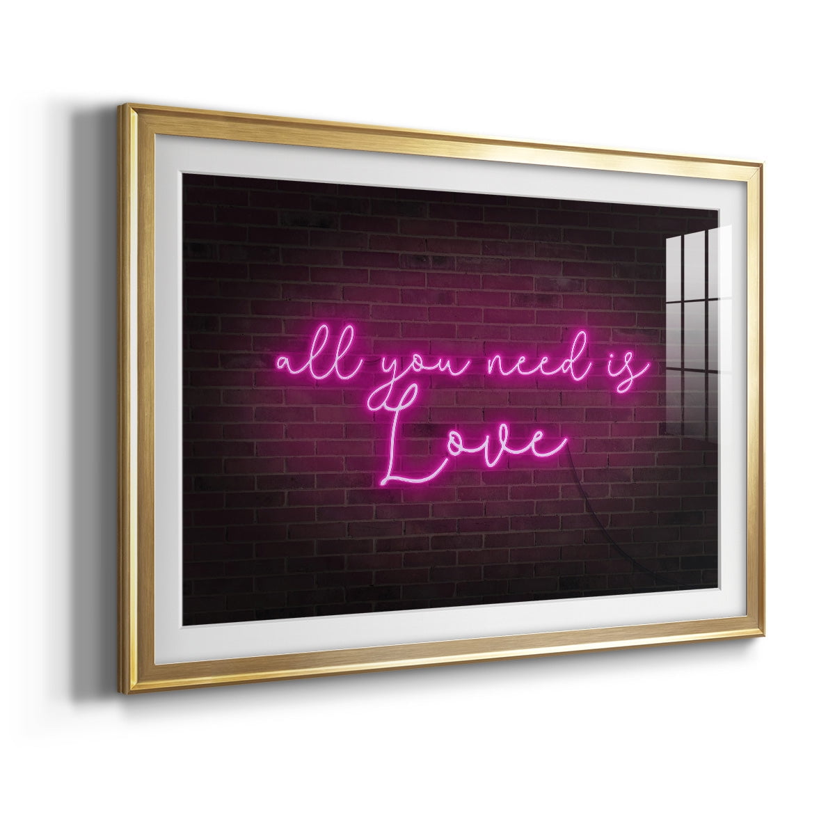 Neon Love I Premium Framed Print - Ready to Hang