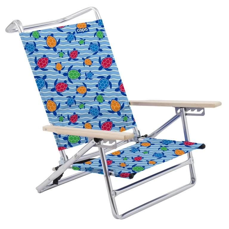 Seasonal Supply Co. 5 Position Lay Flat Beach Chair Walmart