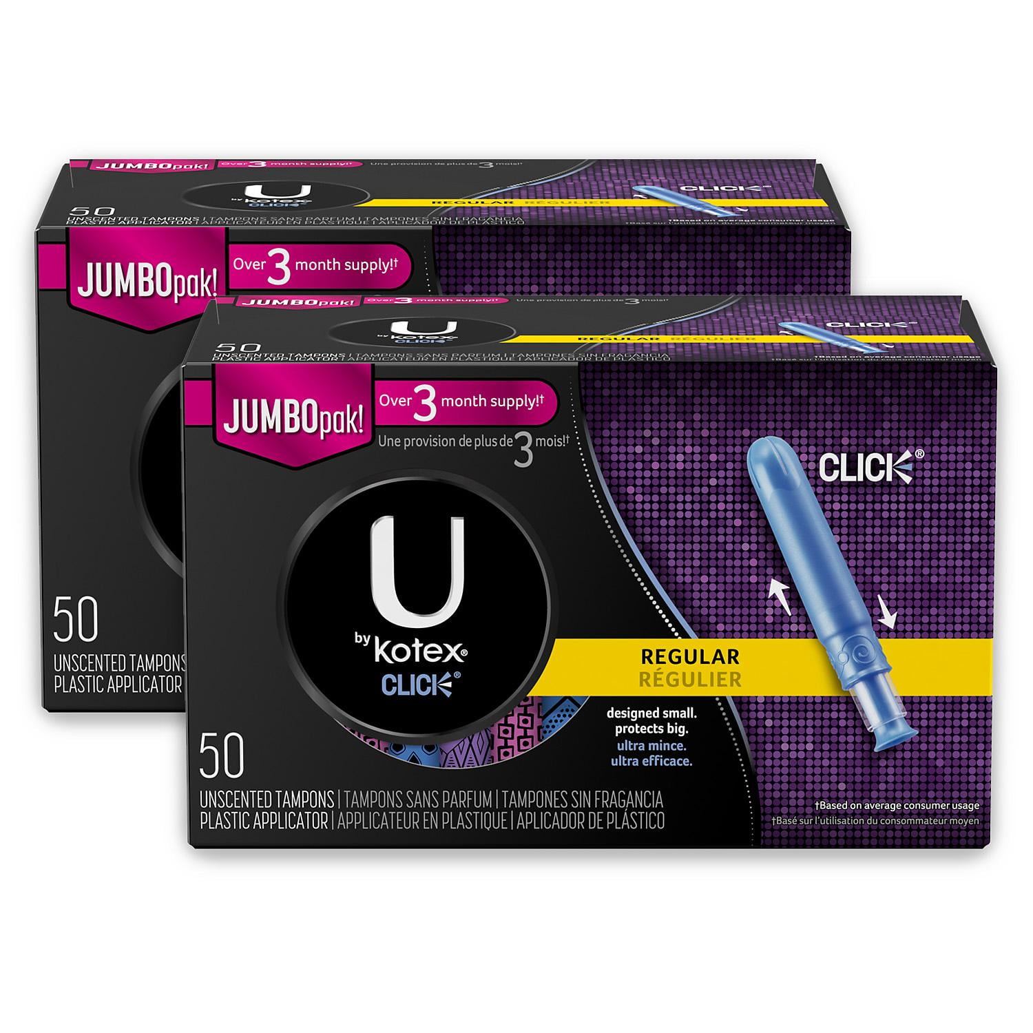 The U by Kotex Click Compact Tampons, Regular Absorbency, Unscented