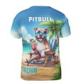 thumbnail image 2 of Pitbull Hello Summer Beach Theme with Sunglasses and Tropical Cocktail All Over Print 3D Shirt Unisex Merch Terrier Dog Lover - 00009, 2 of 6