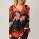 thumbnail image 4 of Tops para mujer, camiseta de talla grande con cuello en V y cremallera, Camiseta con estampado de mariposa de manga larga, Jersey informal, Tops para mujer 2021, 4 of 4