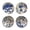 White, variant on Things2Die4 Things2die4 Set of 4 Blue and White Ceramic Decorative Orbs with Floral Design, 3.75 In