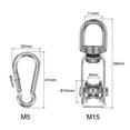 thumbnail image 2 of Set of 6 M15 Single Pulley Block with Spring Snap Hook, 304 Stainless Steel Pulley Wheel Loading 80lbs, 2 of 6