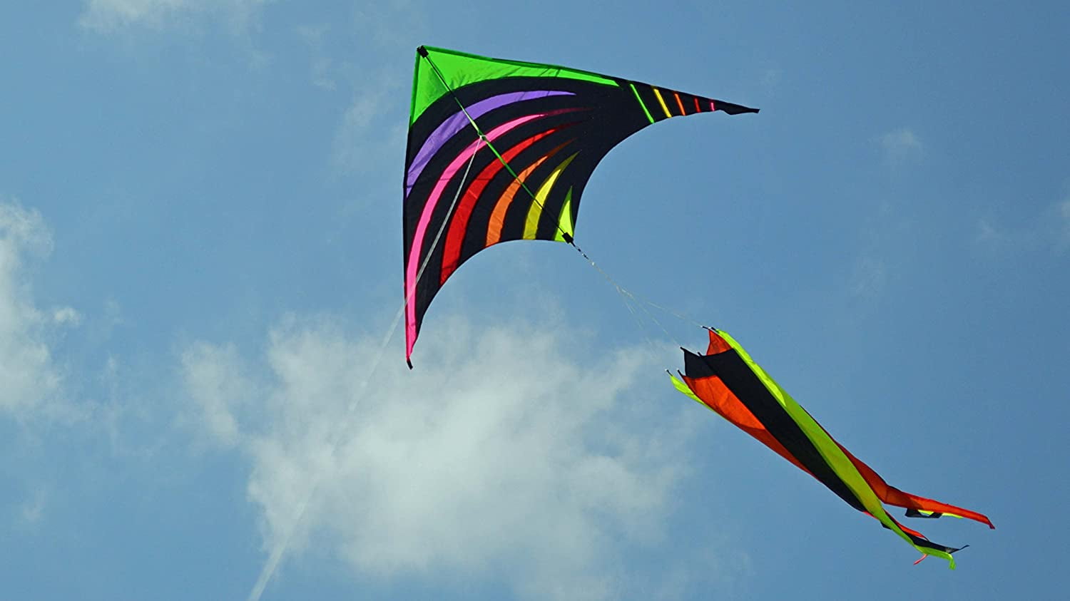 kizh Kite Rainbow Dual Line Kites Easy Flyer Kite for Beach Park Garden for Adults 55 Inch with Two Free Kite String Line Board