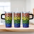 thumbnail image 2 of Double Wall 20oz Geometric Texture Tumbler with Handle, Stainless Steel Insulated Coffee Travel Mug Leak Proof Design, 2 of 5