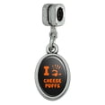 thumbnail image 1 of I Love Cheese Puffs Hand Print and Crumbs Funny Italian European Style Bracelet Oval Charm Bead, 1 of 4