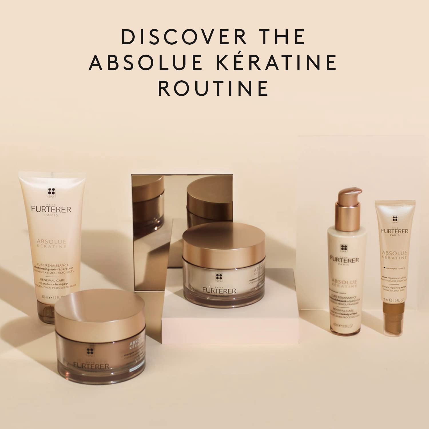 Rene Furterer ABSOLUE KERATINE Ultimate Regenerating Mask - For Damaged, Over-Processed Fine to Medium Hair - Repair & Restore - 6.7 Fl Oz