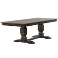 thumbnail image 2 of Double Pedestal Wood Dining Table in Gray/Black Stone, 2 of 3
