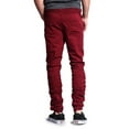 thumbnail image 3 of Victorious Men's Scrunch Stacked Biker Twill Jogger Pants JG882 - Burgundy - Large, 3 of 6