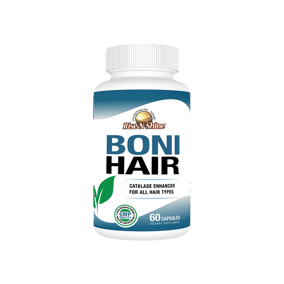BoniHair Supplement for All Hair Types, Saw Palmetto, Calcium, Vitamin B, by Rise-N-Shine - 60 Count