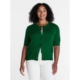 thumbnail image 2 of Time and Tru Women's Crewneck Cardigan with Short Sleeves, Lightweight, Sizes XS-XXXL, 2 of 7