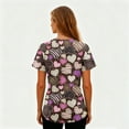 thumbnail image 3 of Fabrcox S-5XL Valentines Scrub Tops Women Plus Size Love Heart Graphic Holiday Scrubs Tops V Neck Short Sleeve Women Nurse Uniform with Pockets, 3 of 5