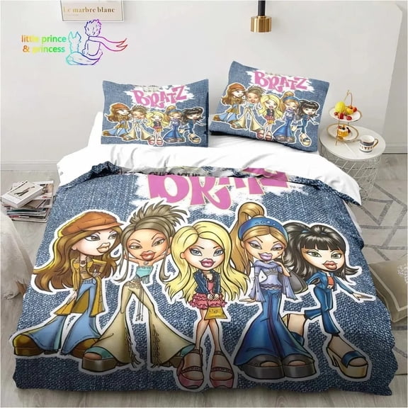 Brat Girls Duvet Cover Twin Size - Duvet Cover Set with Zipper Closure, 3 Pieces Soft & Breathable Bedding Set Include 1 Brat Girls Duvet Cover and 2 Pillow Shams