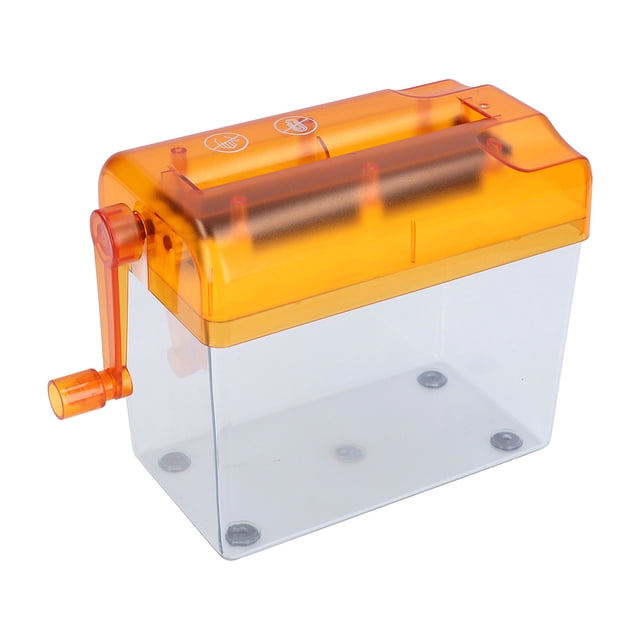 Portable Shredder, Easy To Use Compact Structure Simple Operation Manual Paper Shredder Anti Slip Design With Hand Crank For Home For School For Office Desktop Gray,Orange