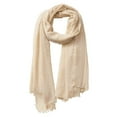 thumbnail image 3 of Women Solid Cotton Blend Crinkle Vintage Soft Scarf with Fringed Edges,linen scarf,shawl,travel, 3 of 4