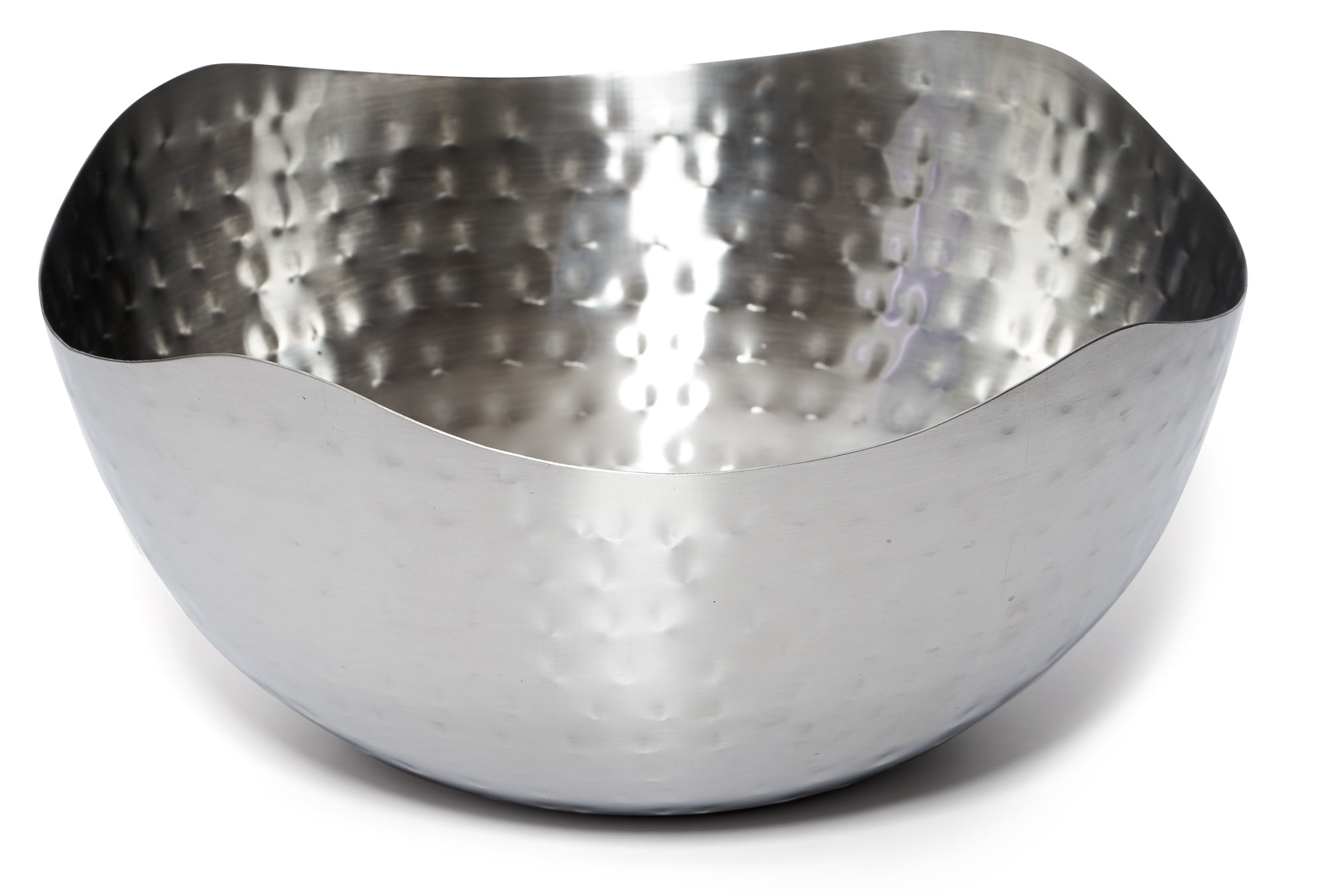 10x10 Doma Vita Hammered Stainless Steel Wave Salad/Serving/Fruit Bowl Silver 