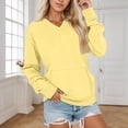 thumbnail image 2 of lcziwo Women's Sweatshirts V Neck with Pockets Hoodless Thin Pullover Casual Loose Long Sleeve Fall Tops No Hood Sweat Shirts Gold,S, 2 of 5