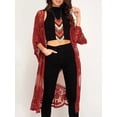 thumbnail image 3 of Txlixc Cardigan de playa casual para mujeres, 3 / 4 mangas bordadas transparentes Txlixc moda, 3 of 3