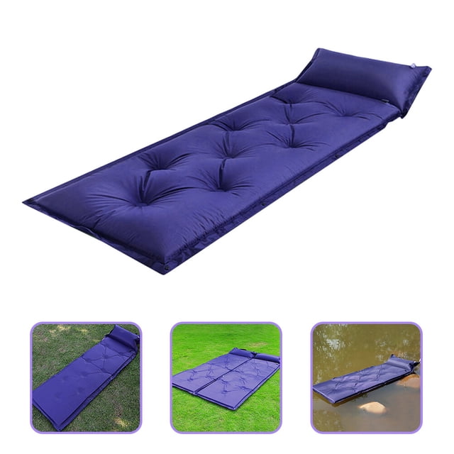 unbranded Colchón Inflable Azul Para Camping Con Compacto Y Material Durable Para Exterior