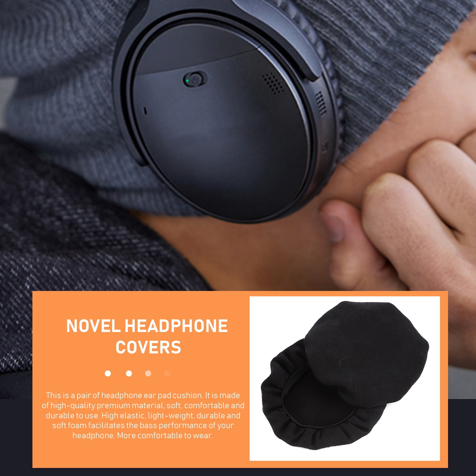 Headphone cover 4Pcs Cotton Sanitary Headphone Ear Covers Dustproof