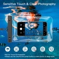 thumbnail image 4 of MATEPROX Large Waterproof Phone Pouch for Swimming, 10.5" 2 Packs Water Proof Phone Case Bag with Lanyard for 14/13/12/11/X Pro Max/Galaxy S22 Ultra(BK+PK), 4 of 8