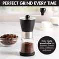 thumbnail image 2 of Primula Manual Adjustable Burr Coffee Grinder-Ceramic Mill & Brushed Stainless Steel Body-Whole Bean for French Press, Cold Brew, Espresso, Camping, 2 of 9