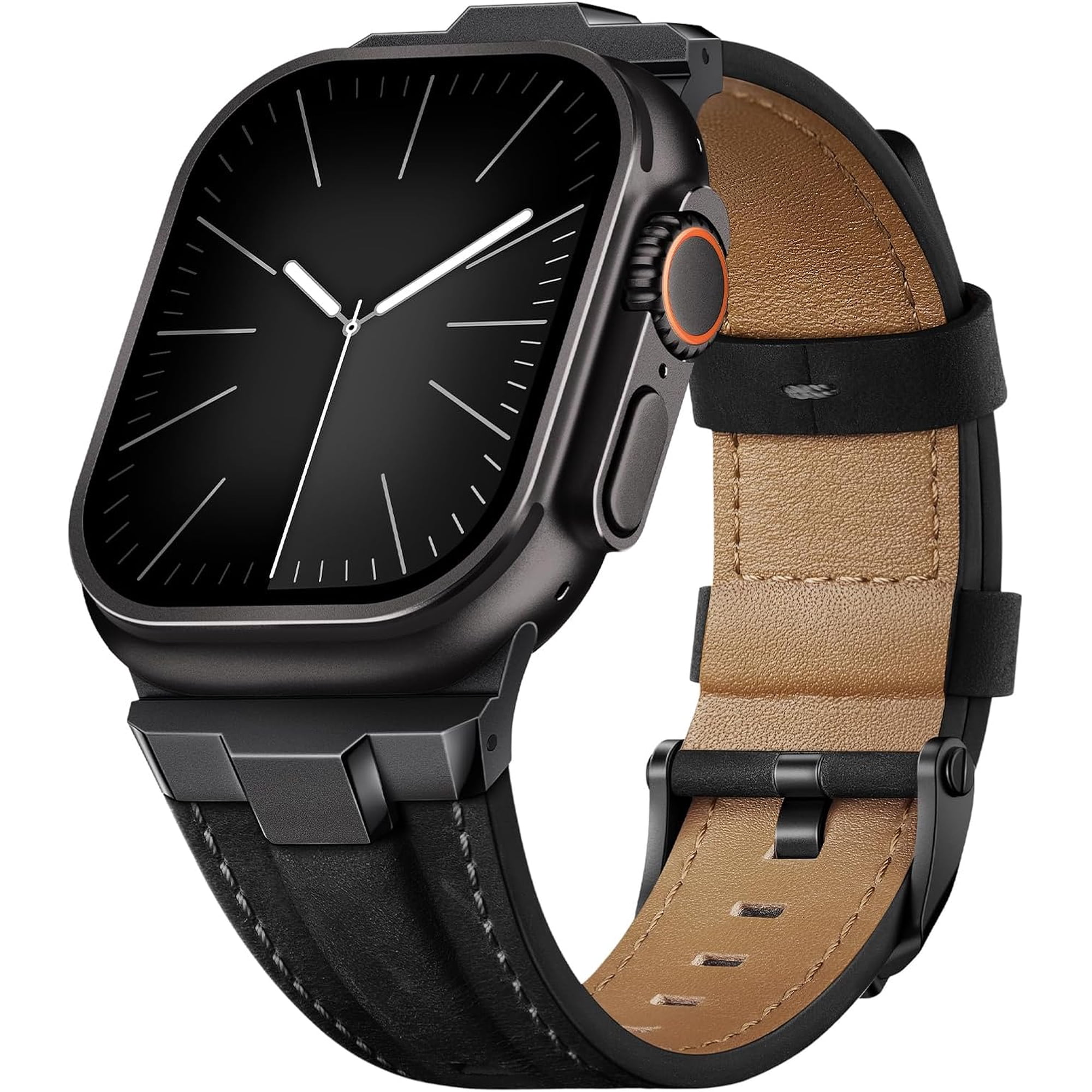 XIHAMA Genuine Leather Watch Strap, Replacement Band Compatible with Apple Watch 38/40/41/42/44/45/46/49mm, iWatch Series 1-11, SE 1-3, Ultra 1-3