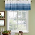 thumbnail image 4 of Haze Blue White Ombre Valances for Windows, Decorative Rod Pocket Window Valance Curtains, Vintage Gradient Striped Aesthetics Short Curtain Drapes for Kitchen/Living Room, 2 Panels, 42" W x 12" L, 4 of 8