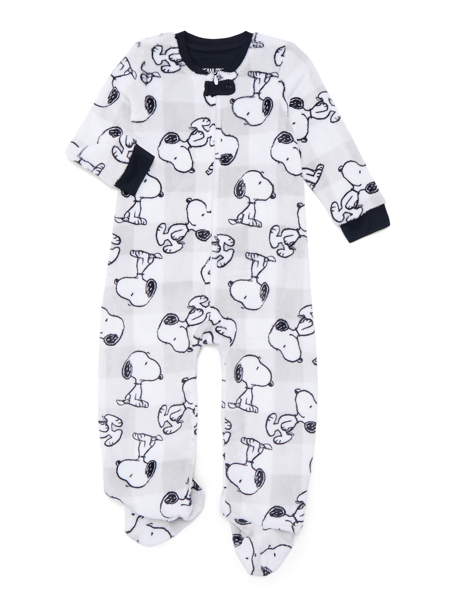 Peanuts Unisex Toddlers Snoopy Plaid Matching Family Pajamas One Piece, Sizes 2T-5T