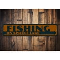 thumbnail image 2 of Fishing Sign, Lake Name Directional Arrow Sign, Custom Lake House Sign, Lake House Aluminum Decor - 4x18 inches, 2 of 4