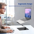 thumbnail image 3 of Besign LSX5 Aluminum Laptop Stand, Ergonomic Adjustable Notebook Stand, Riser Holder Computer Stand Compatible with Air, Pro, Dell, CPDD , LenoCPDD o More 10-14" Laptops (Gray) Gray, 3 of 7