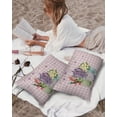 thumbnail image 4 of Spring Watercolor Blossom Flower Outdoor Pillow Covers Set of 2,Decorative Waterproof Throw Pillow Case,Purple Checker Lattice on Linen Cotton Linen Soft Cozy Cushion Pillowcases, 4 of 7