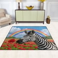 thumbnail image 5 of Ryvnso Zebra Rose Field Area Rug Floor Mats Non-Slip Home Carpet 63 x 48 inch, 5 of 7