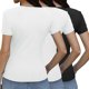 thumbnail image 4 of Camiseta básica de manga corta ajustada para mujer: camiseta de poliéster ajustada, top informal de verano, tallas S-XXL, estampado floral, apta para múltiples ocasiones, 4 of 6