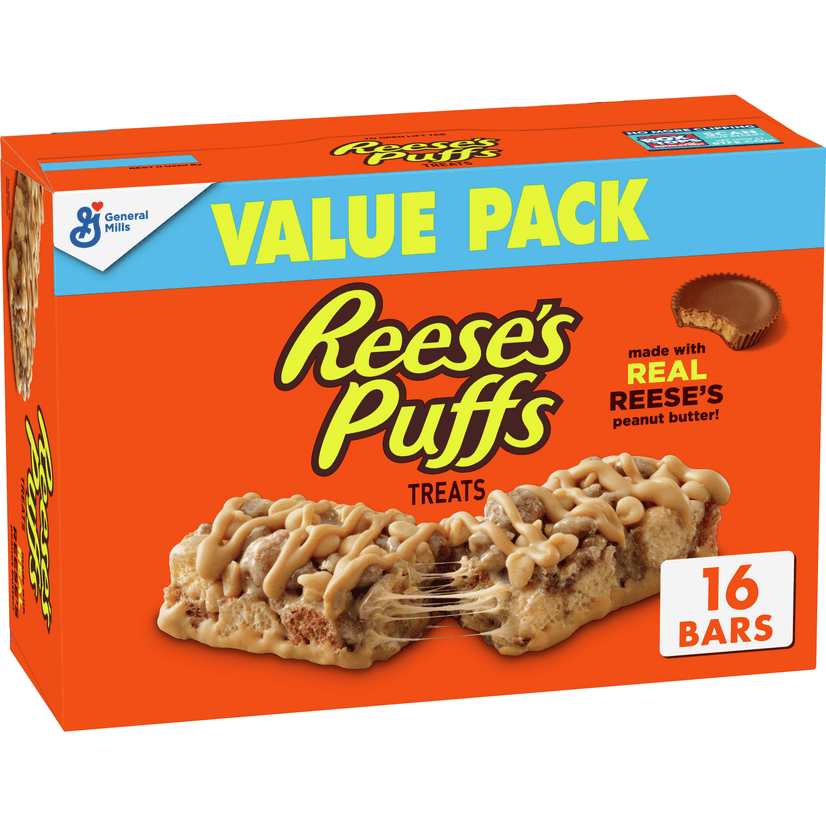 Reese's Puffs Breakfast Cereal Peanut Butter & Cocoa Treat Bars, 16