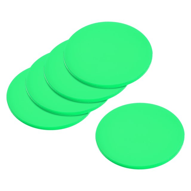 30MM Redondo Miniatura Modelo Bases, 2MM Grosor Circular Base, Verde Paquete de 10