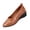 Brown, variant on Cut-Out Comfort Footwear, Perforated Wedge Shoes, Women's Ballet Flats Business Office Work Dress Shoes Low Wedge Round Toe Slip-Ons Comfortable Dressy Casual Flats for Women, Silver 8