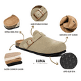 thumbnail image 2 of VENECORE Luna Women's Suede Clogs Leather Mules Cork Footbed Sandals Potato Shoes with Arch Support, Light Brown, US 6M, 2 of 9