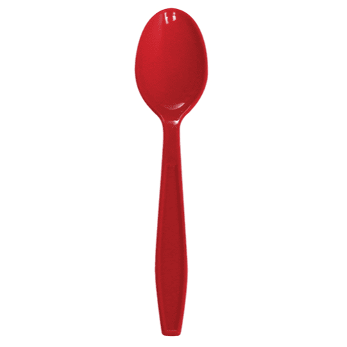 Karat PP Plastic Extra Heavy Weight Tea Spoons - Red - 1,000 ct