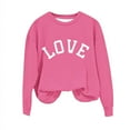 thumbnail image 6 of Tao Tao Kids Girls Boys Casual Crewneck Sweatshirt Classical Letter Graphic Prints Blouses Long Sleeve Tops Cute Pullover Loose Fit For Valentines Day Pink 11 Years, 6 of 7
