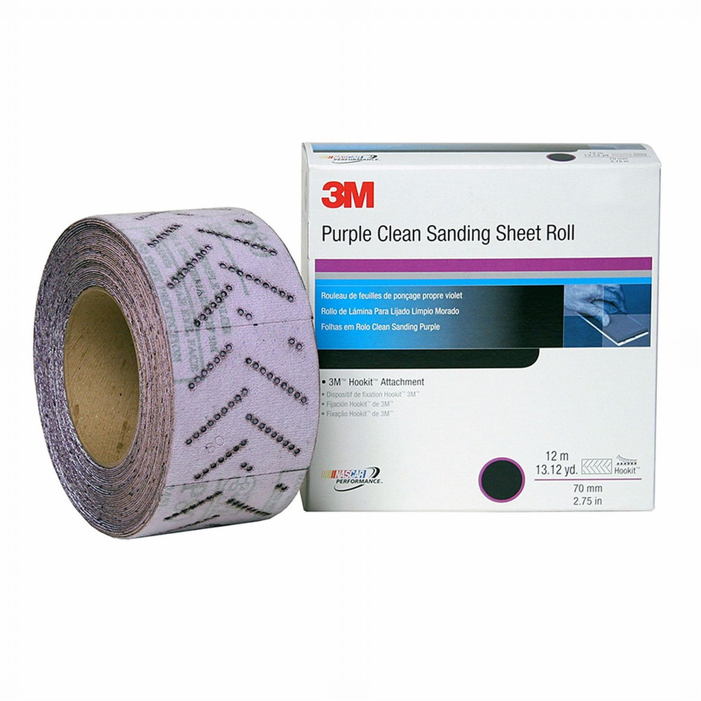 3M 30714 Hookit Purple Clean Sanding Sheet Roll 740I 70mm x 12 m 60 E