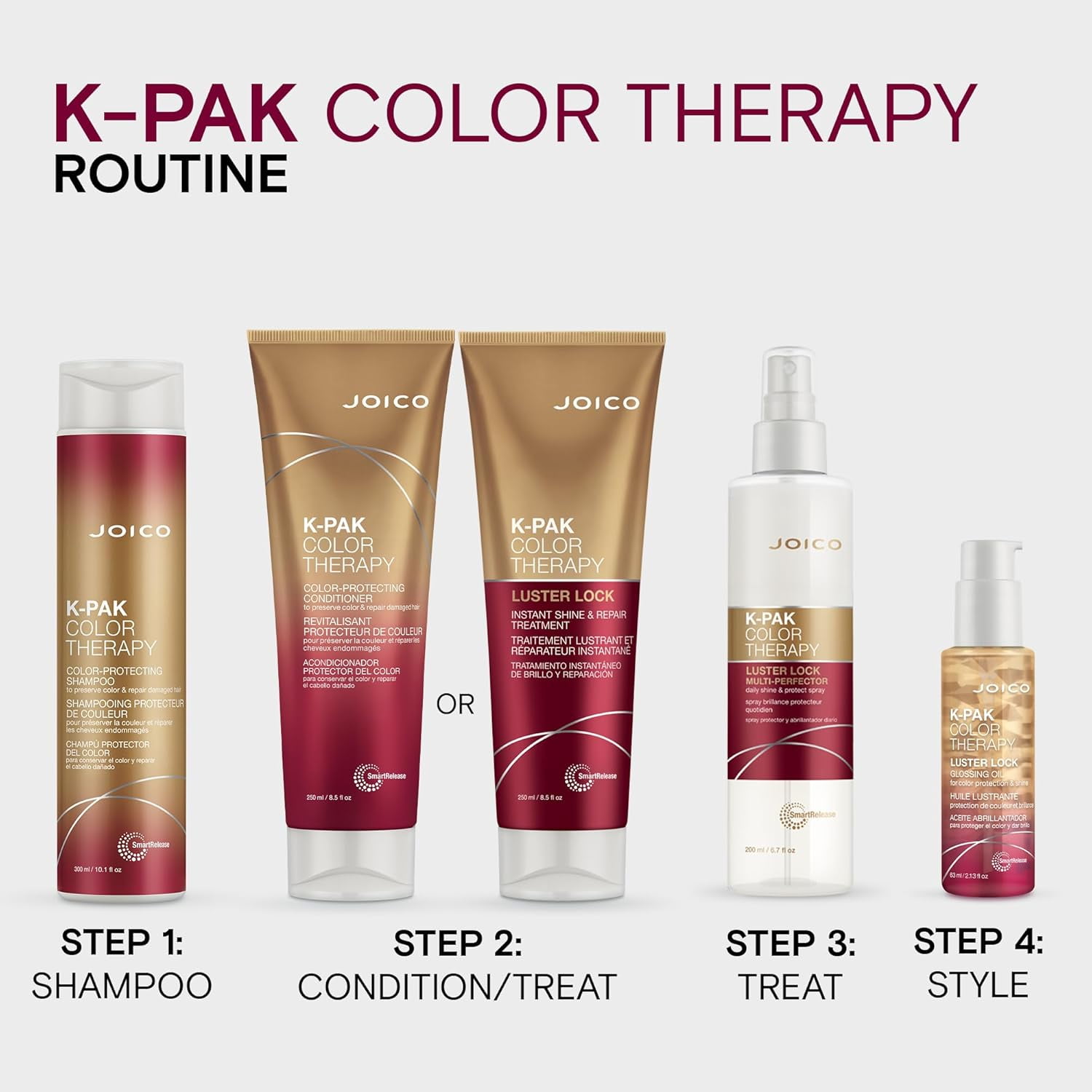 Joico K-PAK Color Therapy Luster Lock Instant Shine & Repair Treatment 8.5 oz