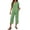 21#Green, variant on Summer Outfits Two Piece Sets for Women Capri Set Casual Summer Wide Leg Crop Pants and Top Matching Suits Khaki 3XL